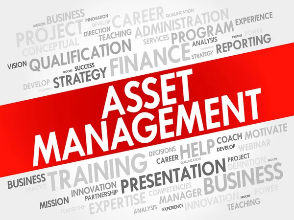 Asset Management słowo cloud kolaż — Wektor stockowy