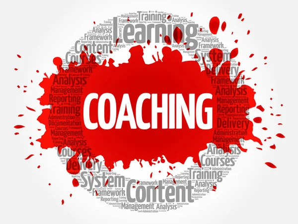 COACHING circle word cloud — Stock Vector