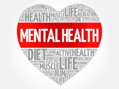 Ruh sağlığı kalp kelime bulutu