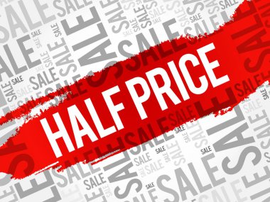Yarı fiyat Satılık kelime bulutu