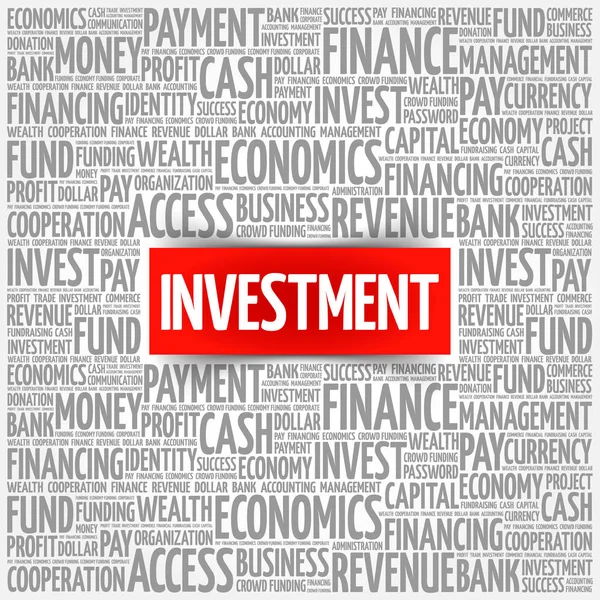 Nube de palabra inversión — Vector de stock