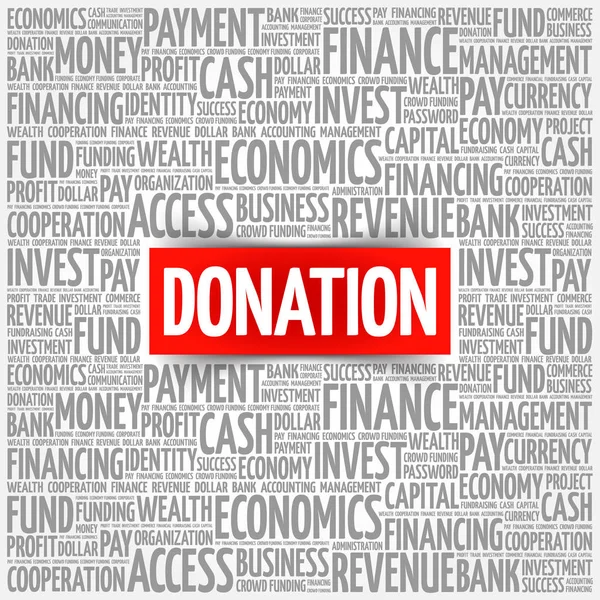 DONATION word cloud — Stock Vector