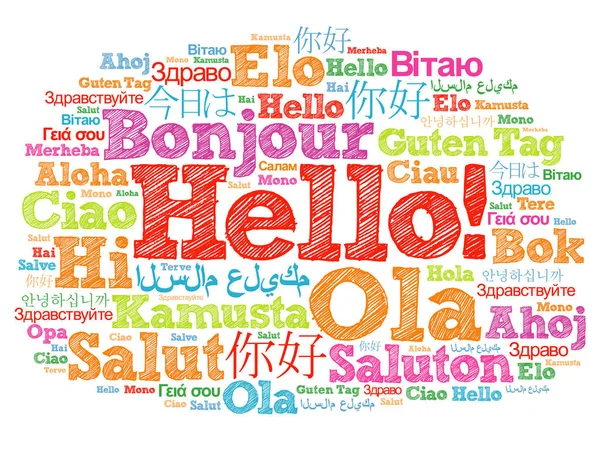 Hello word felhő különböző nyelveken — Stock Vector