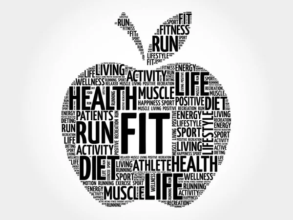 Fit apple word cloud — Stockvector