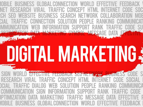 Digitales Marketing Word Cloud Collage — Stockvektor