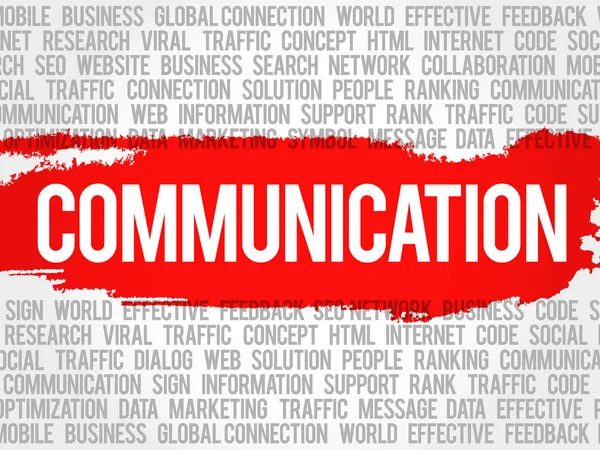 Kommunikációs szó felhő kollázs — Stock Vector