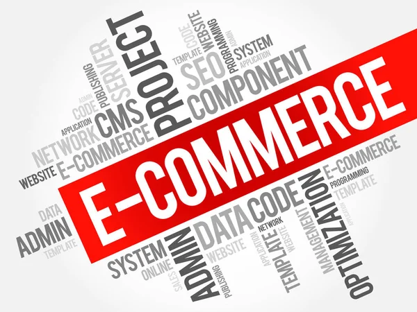 E-commerce mot nuage — Image vectorielle