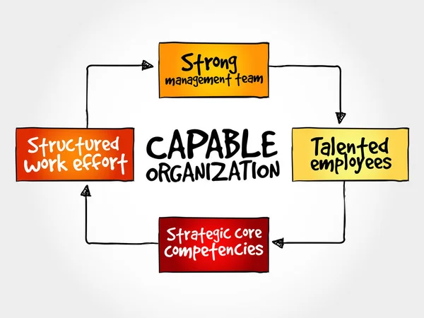 Organización capaz, estrategia mapa mental — Archivo Imágenes Vectoriales