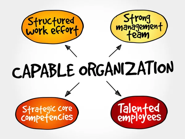 Organización capaz, estrategia mapa mental — Archivo Imágenes Vectoriales