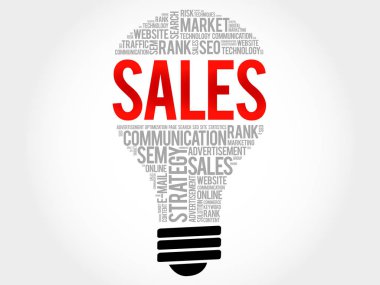 Sales ampul kelime bulutu kolaj