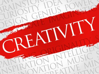 Creativity word cloud collage clipart