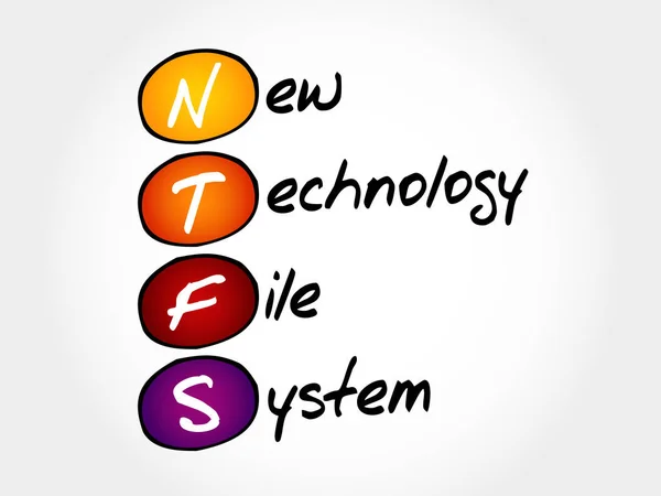 Sistem Berkas Teknologi Baru NTFS - Stok Vektor