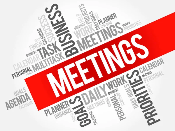 MEETINGS word cloud — Stock Vector