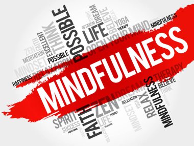 Mindfulness kelime bulutu kolaj