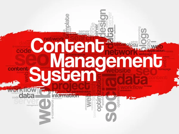 Nube di parola di CMS Content Management System — Vettoriale Stock