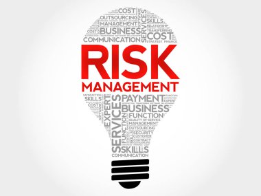 Risk yönetimi ampul kelime bulutu