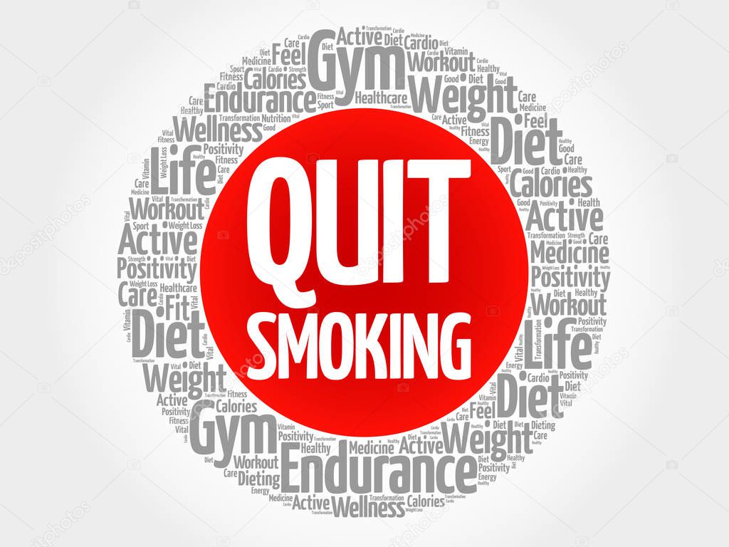 Quit Smoking word cloud collage