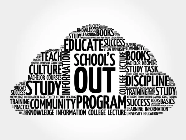 School 's Out word cloud collage — стоковый вектор