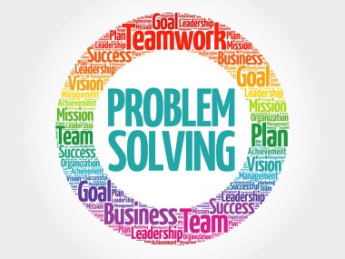 Sorun çözme daire kelime bulutu