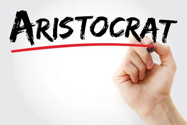 Escritura a mano Aristócrata con marcador — Foto de Stock