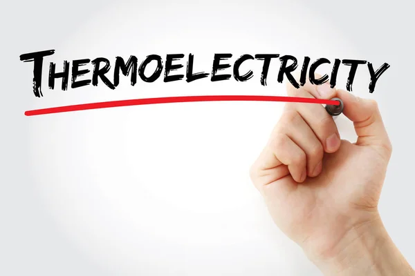 Написание вручную Thermoelectricity с маркером — стоковое фото