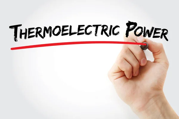 Ręka piśmie termoelektrycznych energii — Zdjęcie stockowe
