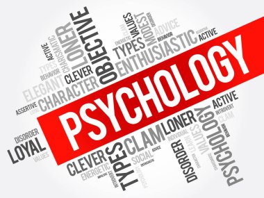 Psikoloji kelime bulutu kolaj