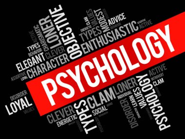 Psikoloji kelime bulutu kolaj