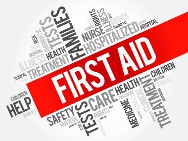 İlk yardım kelime bulutu kolaj