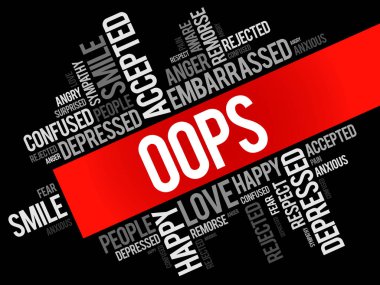 Oops kolaj kelime bulutu