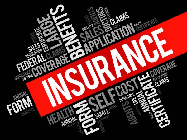 Insurance word cloud collage — Stock Vector