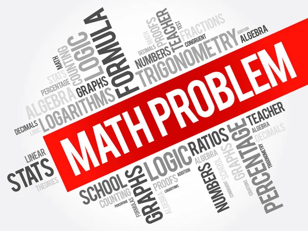 Math problem word cloud collage — Stock Vector