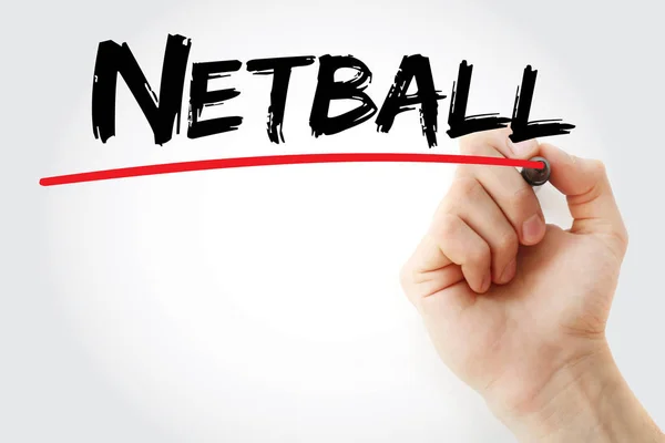 Hand skriva Netball med markör — Stockfoto