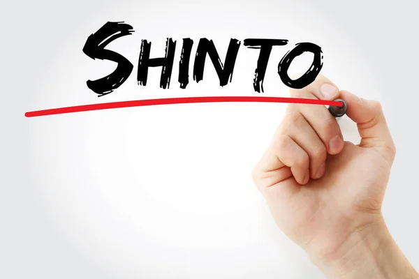 Écriture à la main Shinto avec marqueur — Photo