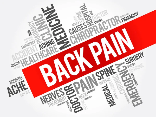 Back Pain word cloud collage — Stock Vector