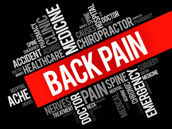 Back Pain word cloud collage — Stock Vector