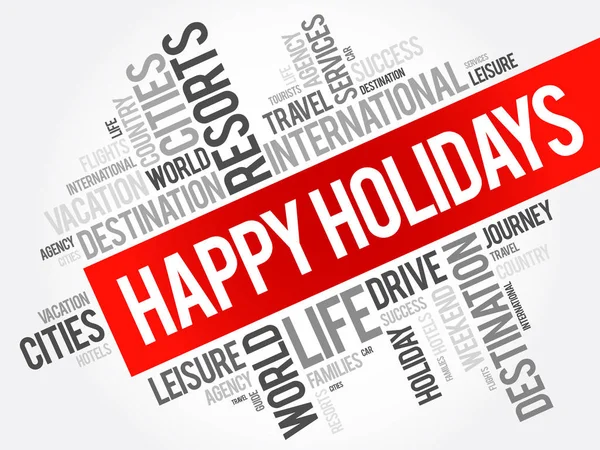 Happy holidays word cloud collage — Stock Vector