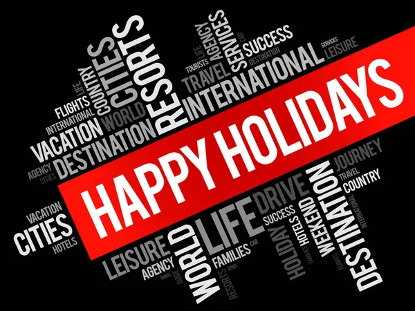 Happy holidays word cloud collage — Stock Vector