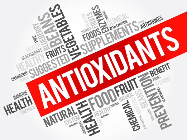 Antioxidants word cloud collage