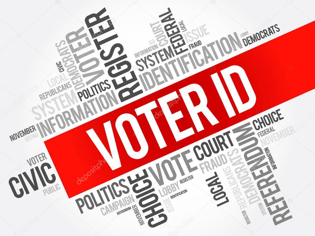 Voter ID word cloud collage