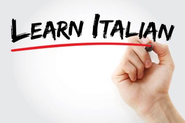 El öğrenin İtalyanca marker ile yazma