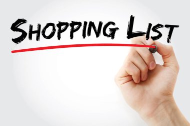Alışveriş listesi marker ile yazma el