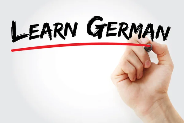 Escritura a mano Aprender alemán con marcador — Foto de Stock