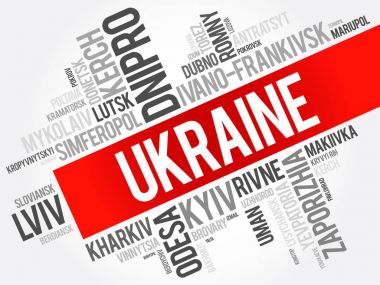 Ukrayna kelime bulutu kolaj'daki şehirler listesi
