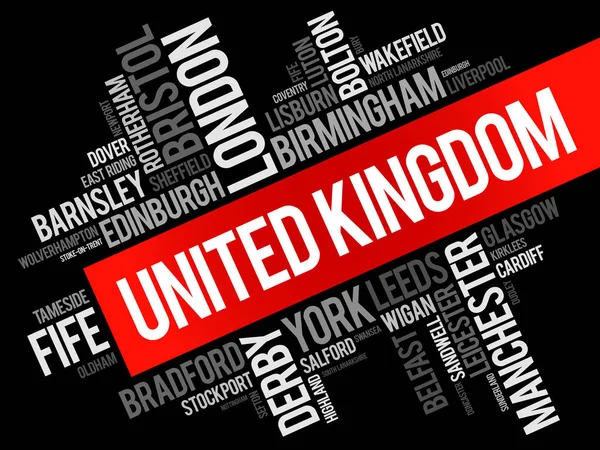 Lista de cidades e vilas em Reino Unido —  Vetores de Stock
