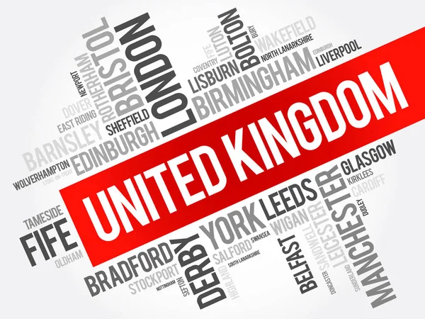 Lista de cidades e vilas em Reino Unido —  Vetores de Stock