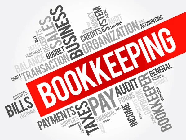 Bookkeeping word cloud collage — Stock Vector
