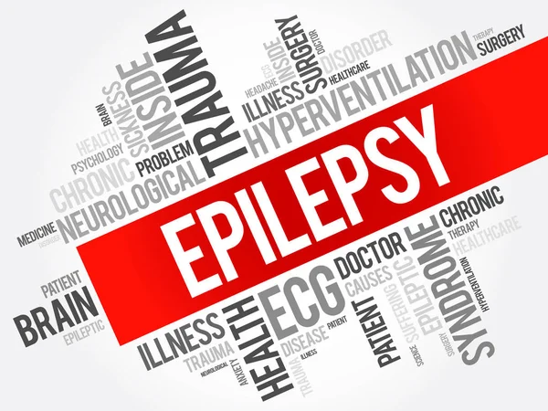 Epilepsia palavra nuvem colagem —  Vetores de Stock