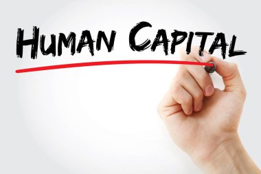 İnsan sermayesi marker ile yazma el