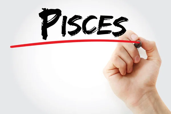 Hand writing Pisces with marker — Stock Photo, Image